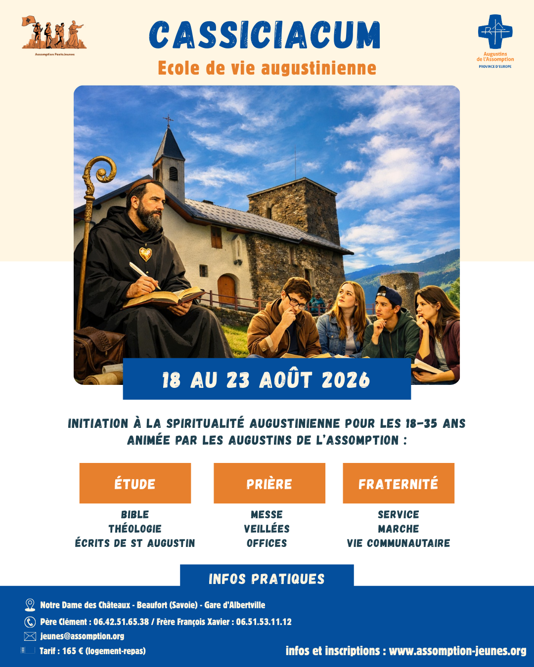 Cassiciacum : École de Vie Augustinienne avec les Augustins de l’Assomption (18 au 23 août)